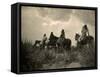 Apaches. before the Storm- Four Apache on Horseback on Horseback under Storm Clouds, 1906-null-Framed Stretched Canvas