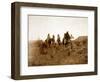 Apaches. Desert Rovers- Five Apache on Horseback in Desert, 1903-Edward S. Curtis-Framed Art Print