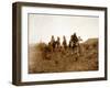 Apaches. Desert Rovers- Five Apache on Horseback in Desert, 1903-Edward S. Curtis-Framed Art Print