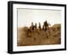 Apaches. Desert Rovers- Five Apache on Horseback in Desert, 1903-Edward S. Curtis-Framed Art Print