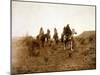 Apaches. Desert Rovers- Five Apache on Horseback in Desert, 1903-Edward S. Curtis-Mounted Art Print