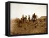 Apaches. Desert Rovers- Five Apache on Horseback in Desert, 1903-Edward S. Curtis-Framed Stretched Canvas