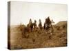 Apaches. Desert Rovers- Five Apache on Horseback in Desert, 1903-Edward S. Curtis-Stretched Canvas