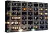 Apartment Building in Manhattan at Night, New York City-Sabine Jacobs-Stretched Canvas