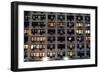 Apartment Building in Manhattan at Night, New York City-Sabine Jacobs-Framed Photographic Print