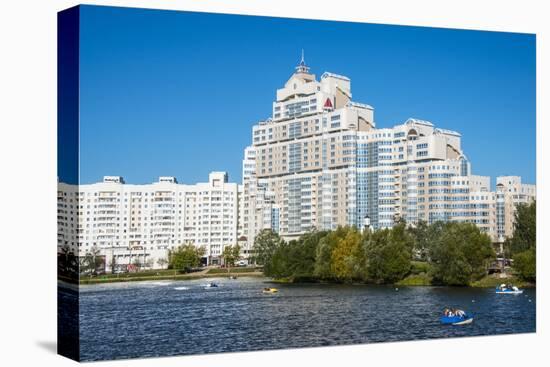 Apartment Buildings Along the Svislach River, Minsk, Belarus, Europe-Michael Runkel-Stretched Canvas