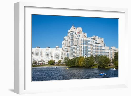 Apartment Buildings Along the Svislach River, Minsk, Belarus, Europe-Michael Runkel-Framed Photographic Print