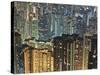 Apartment buildings in Hong Kong at night-Rudy Sulgan-Stretched Canvas
