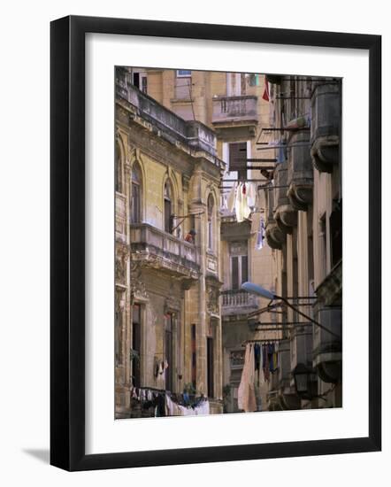 Apartment Buildings with Laundry Hanging from Balconies, Havana, Cuba, West Indies, Central America-Lee Frost-Framed Photographic Print