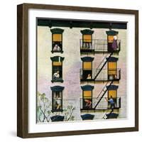 "Apartment Clarinetist", April 19, 1958-John Falter-Framed Giclee Print