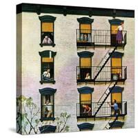 "Apartment Clarinetist", April 19, 1958-John Falter-Stretched Canvas