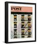 "Apartment Clarinetist" Saturday Evening Post Cover, April 19, 1958-John Falter-Framed Premium Giclee Print