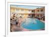 Apartment Complex Pool, Retro-null-Framed Premium Giclee Print