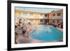 Apartment Complex Pool, Retro-null-Framed Premium Giclee Print