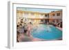 Apartment Complex Pool, Retro-null-Framed Art Print