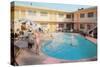 Apartment Complex Pool, Retro-null-Stretched Canvas