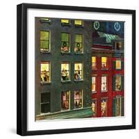 "Apartment Dwellers on New Year's Eve," January 3, 1948-John Falter-Framed Giclee Print