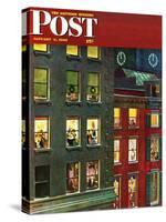 "Apartment Dwellers on New Year's Eve," Saturday Evening Post Cover, January 3, 1948-John Falter-Stretched Canvas