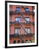 Apartment Fire Escapes, Brooklyn, New York, Ny, USA-Jean Brooks-Framed Photographic Print