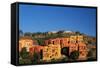 Apartment Houses Stacked on Hillside-Danny Lehman-Framed Stretched Canvas