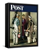 "Apartment Painters," Saturday Evening Post Cover, May 1, 1948-Stevan Dohanos-Framed Stretched Canvas
