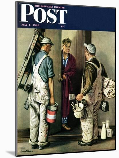 "Apartment Painters," Saturday Evening Post Cover, May 1, 1948-Stevan Dohanos-Mounted Giclee Print