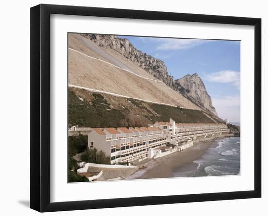 Apartments Below Water Catchment Slopes, Sandy Bay, East Side, Gibraltar, Mediterranean-Ken Gillham-Framed Photographic Print