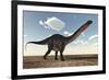 Apatosaurus Dinosaur Walking in the Desert-Stocktrek Images-Framed Art Print