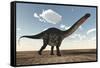 Apatosaurus Dinosaur Walking in the Desert-Stocktrek Images-Framed Stretched Canvas