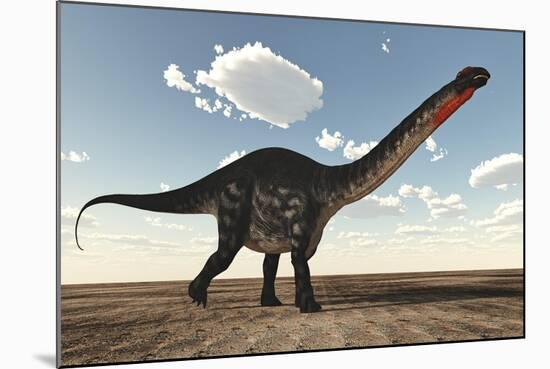 Apatosaurus Dinosaur Walking in the Desert-Stocktrek Images-Mounted Art Print