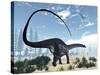 Apatosaurus Dinosaur Walking in the Desert-Stocktrek Images-Stretched Canvas