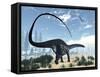 Apatosaurus Dinosaur Walking in the Desert-Stocktrek Images-Framed Stretched Canvas