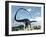 Apatosaurus Dinosaur Walking in the Desert-Stocktrek Images-Framed Art Print