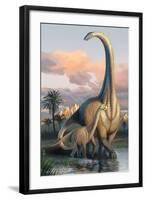 Apatosaurus Dinosaur-Lantern Press-Framed Art Print