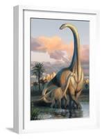 Apatosaurus Dinosaur-Lantern Press-Framed Art Print