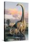 Apatosaurus Dinosaur-Lantern Press-Stretched Canvas