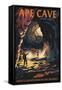 Ape Cave - Mount St. Helens - Sunset View-Lantern Press-Framed Stretched Canvas