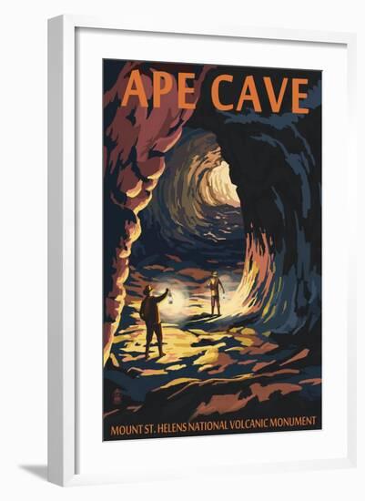 Ape Cave - Mount St. Helens - Sunset View-Lantern Press-Framed Art Print