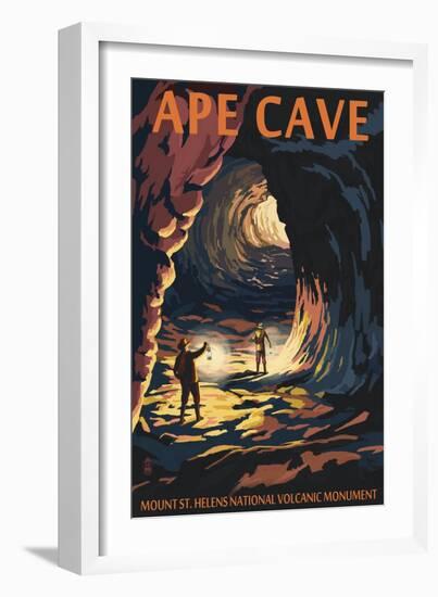 Ape Cave - Mount St. Helens - Sunset View-Lantern Press-Framed Art Print