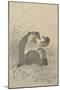 Ape with Insect and Matsuki Heikichi, C. 1900-30, Japanese Woodcut-Ohara Koson-Mounted Art Print