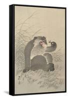 Ape with Insect and Matsuki Heikichi, C. 1900-30, Japanese Woodcut-Ohara Koson-Framed Stretched Canvas