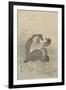 Ape with Insect and Matsuki Heikichi, C. 1900-30, Japanese Woodcut-Ohara Koson-Framed Art Print