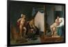 Apelles Painting Campaspe in the Presence of Alexander the Great-Jacques Louis David-Framed Giclee Print