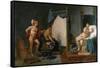 Apelles Painting Campaspe in the Presence of Alexander the Great-Jacques Louis David-Framed Stretched Canvas