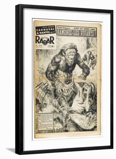 Apemen Scary in Appearance But Really Quite Gentle Alarm Workers-Rino Ferrari-Framed Art Print