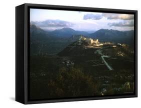 Apennine Mountains Surround Benedictine Abbey of Montecassino on Top of Hill-Jack Birns-Framed Stretched Canvas