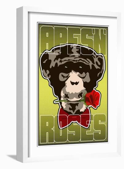 Apes'n Roses I-Cristian Mielu-Framed Art Print