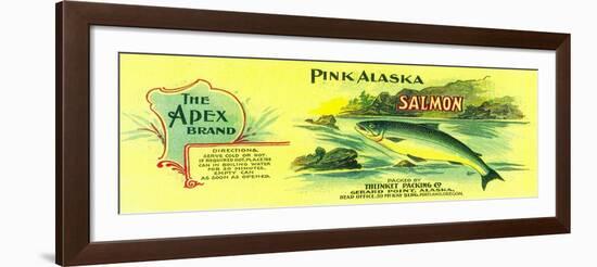 Apex Salmon Can Label - Gerard Point, AK-Lantern Press-Framed Art Print