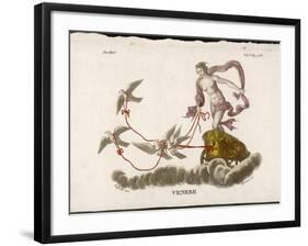 Aphrodite Rides Her Chariot Drawn by Doves Through the Clouds-Bernieri-Framed Art Print