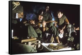 APOCALYPSE NOW, 1979 directed by FRANCIS FORD COPPOLA Robert Duvall and Martin Sheen (photo)-null-Framed Stretched Canvas